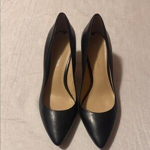 Via Spiga Black Leather Heels